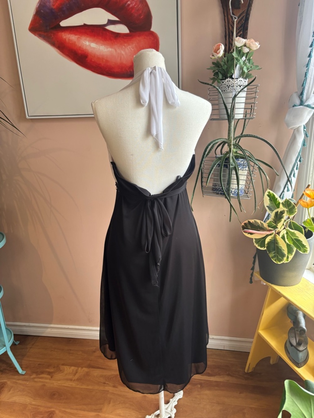Black and White y2k Halter Dress - Picture 4 of 12